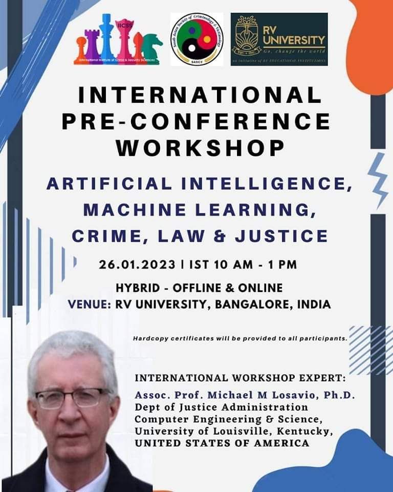 International pre-conference workshop on artificial intelligence, machine learning, crime, law and justice, 26 January 2023